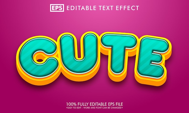 Cute 3d editable text effect