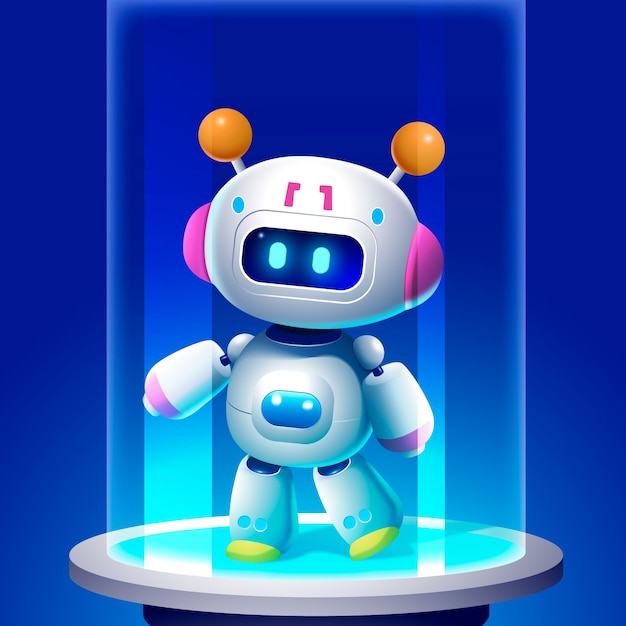 Cute cartoon robot illustration