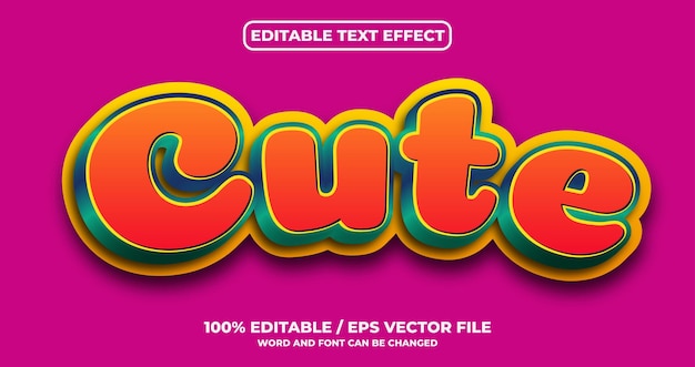 Cute editable text effect