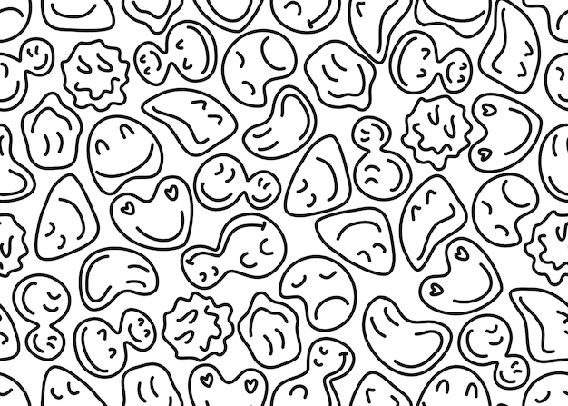 Cute emoji designs Seamless pattern Emoticon background
