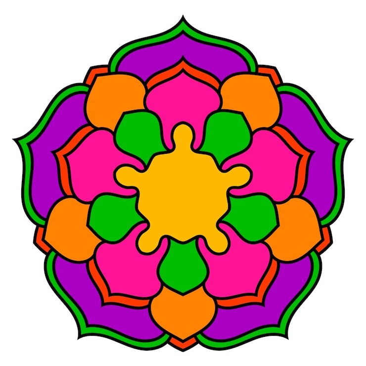 Vektor cute mandala. ornamental round doodle flower isolated on white background.