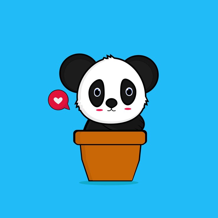 Cute Panda Bear . Print design. Vector illustration.