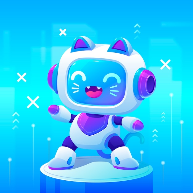Cute robot cat