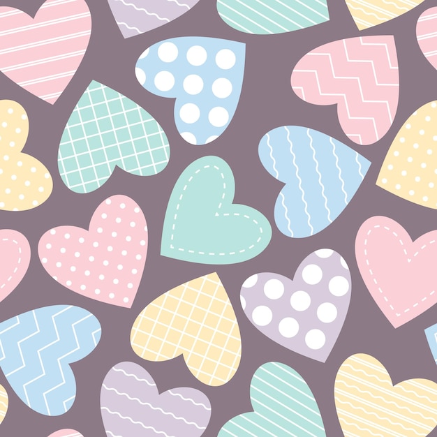 Cute seamless pattern with hearts vector