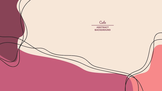 cute shape and line art abstract background in flat design for walpaper or presentation