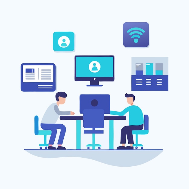 Cyber caf vector infographics resources