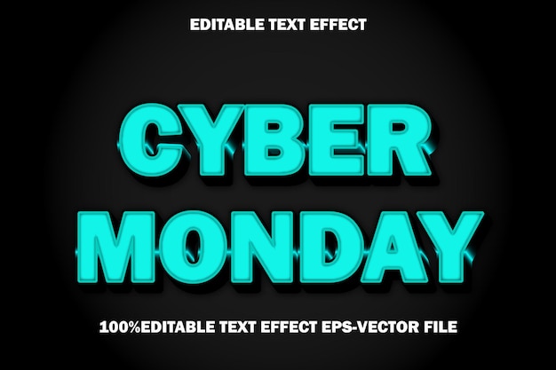 Cyber Monday Editable Text Effect 3D Emboss Gradient Style