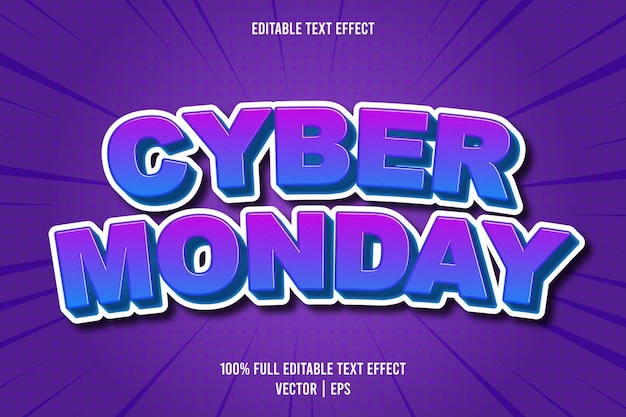 Cyber monday editable text effect comic style