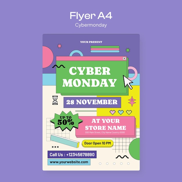 Cyber Monday Flyer Purple
