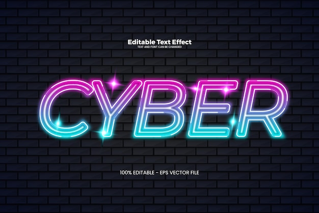 Cyber Neon editable text effect in modern Neon style