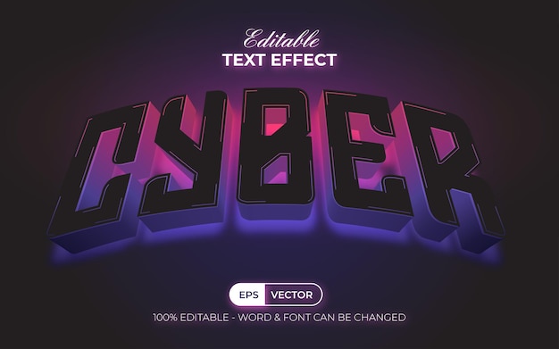 cyber text effect neon light style editable text effect
