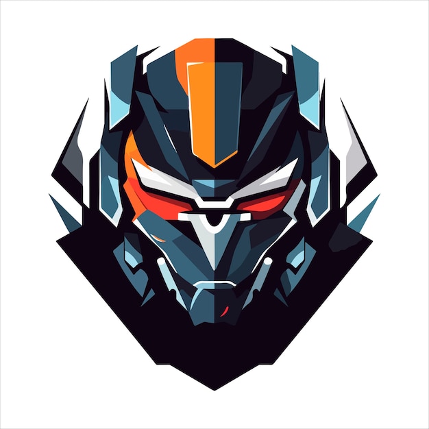 Cyborg mech warrior esport emblem logo Cyborg vector illustration for print
