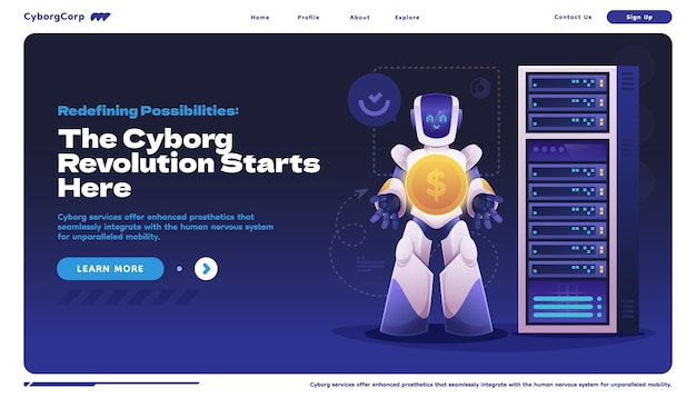 Cyborg technology in gradient style