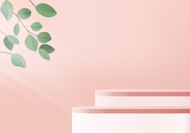 cylinder minimal scene with geometric platform 3d rendering with podium