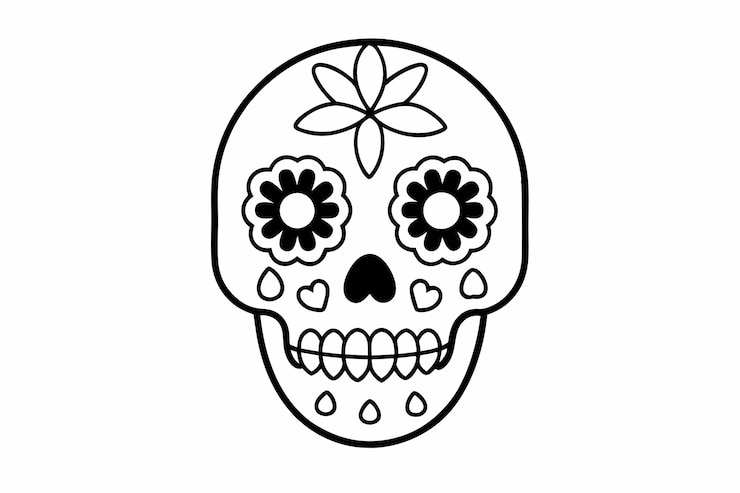 Vektor da de los muertos skull vector design