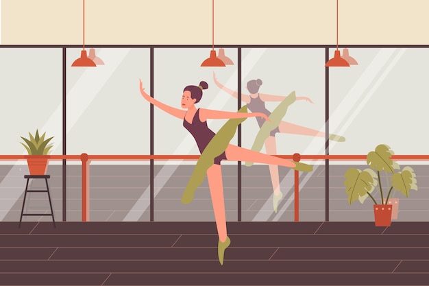 dancing woman ballerina poses choreography dance school