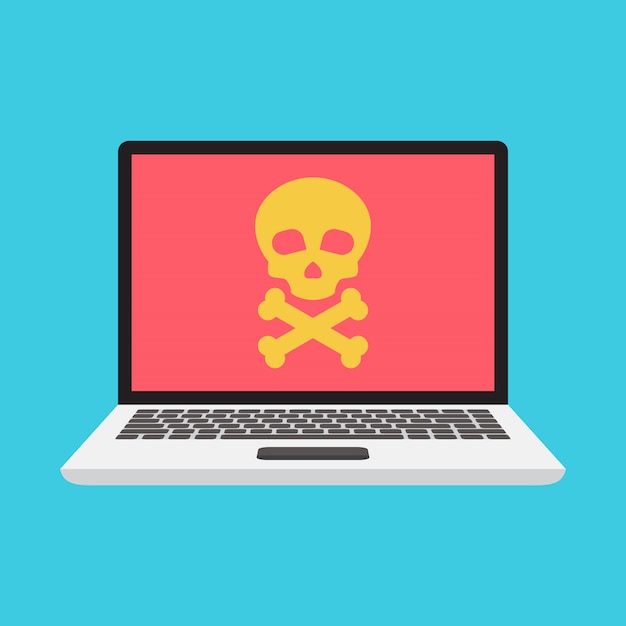 Danger notification on laptop