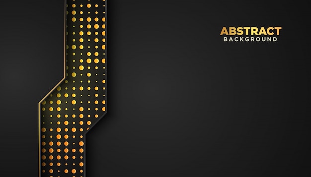 dark abstract background with overlap layers. luxury design concept. golden glitters dots element decoration. luxury design concept.