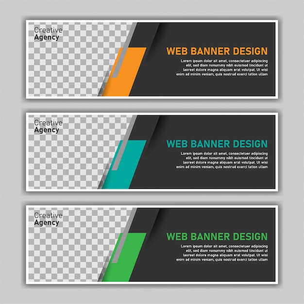 dark business banner template collection