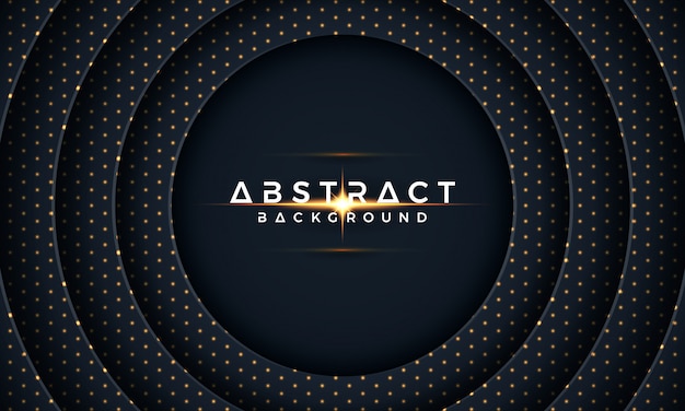 Dark circle paper cut background. Abstract modern 3D