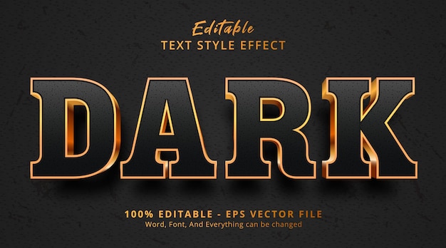 Dark text on luxury black and gold style effect, editable text effect