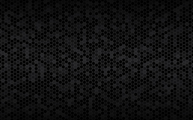 Dark widesreen background with hexagons with different transparencies Modern black geometric design Simple vector illustration