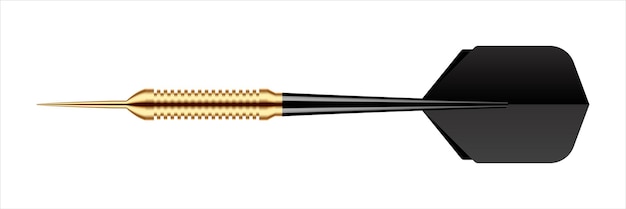 dart arrow with metal tip and shadow dart throwing sport game dartboard equipment vector illustration