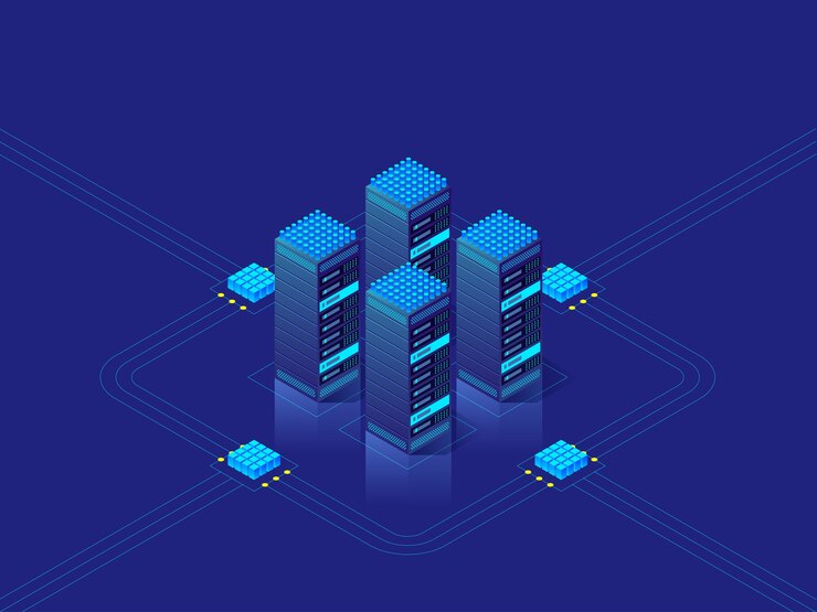 Vektor data center concept illustration