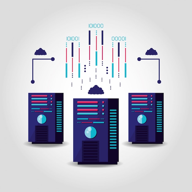 Data center with circuit isolated icon