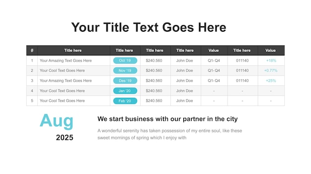 Data Chart and Table Infographic Presentation