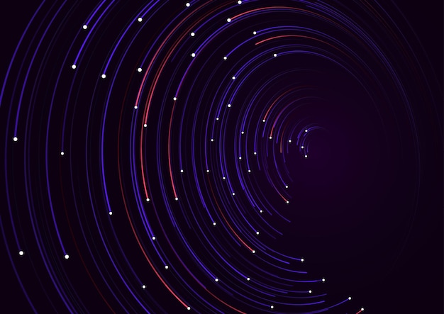 data flow technology connection abstract radial vortex circular trail background vector background