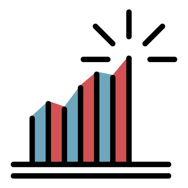 Data idea chart icon Outline data idea chart vector icon color flat isolated