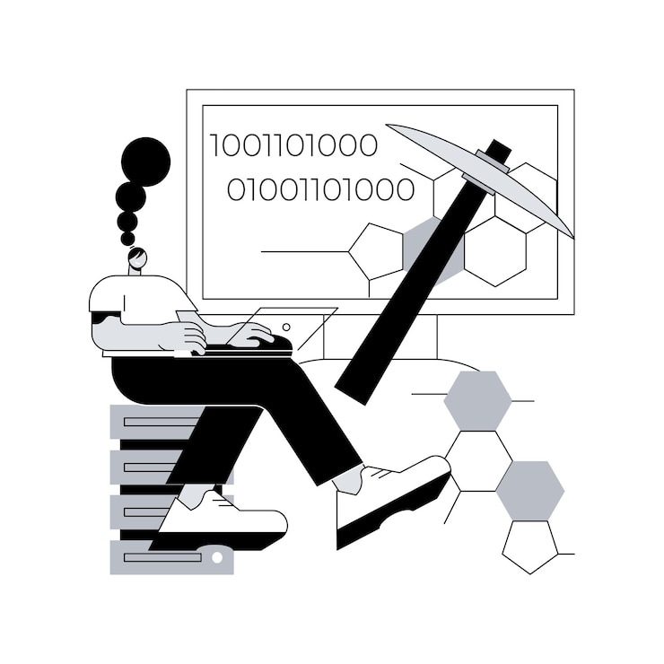 Vektor data mining abstract concept vector illustration