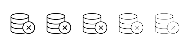 Database fail icon Vector logo sign