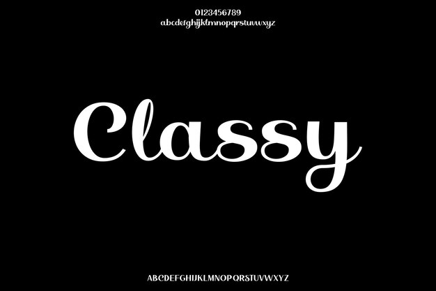 decorative class creative vector script alphabet font design