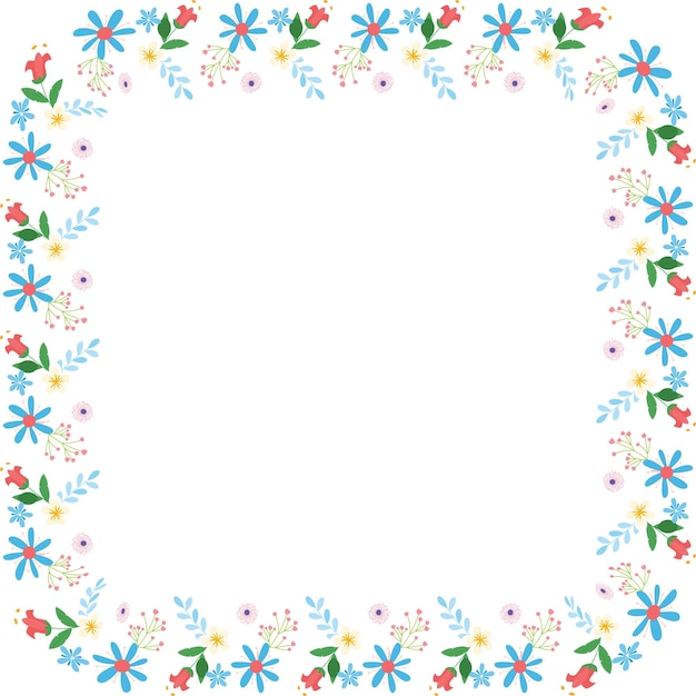 decorative floral frame design element digital illustration