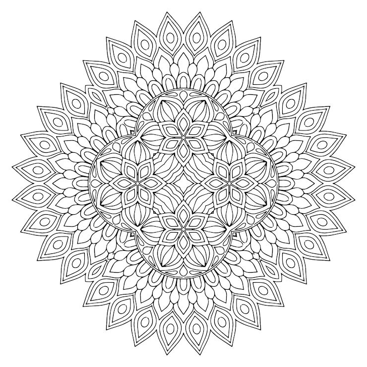 Vektor decorative geometric tile hand drawn illustration