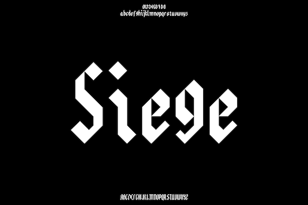 decorative siege creative vector blackletter alphabet font design