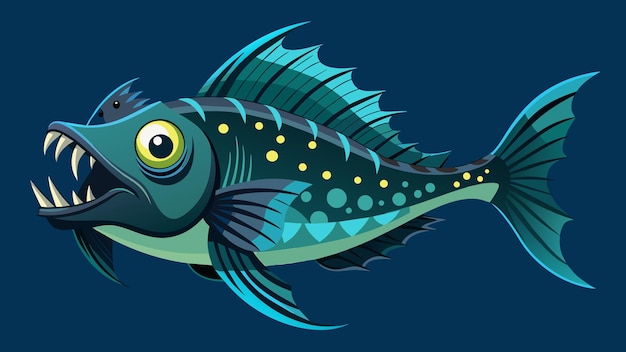 deep sea fish vector graphics illustration EPS source file format lossless scaling icon design