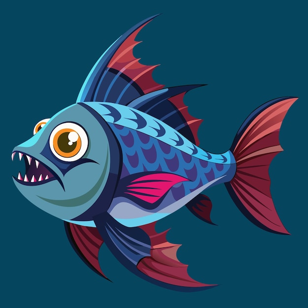 deep sea fish vector graphics illustration EPS source file format lossless scaling icon design