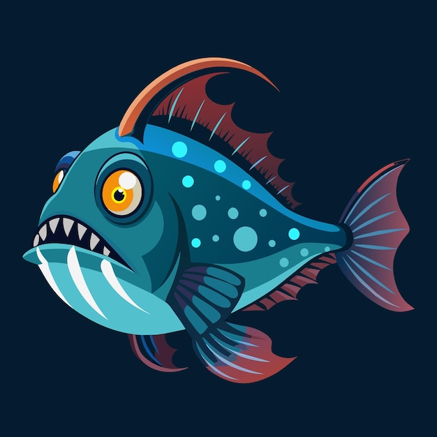 deep sea fish vector graphics illustration EPS source file format lossless scaling icon design