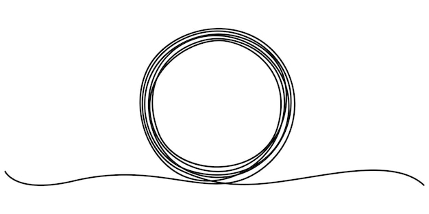 deferent shape frame continuous line drawing round hand drawn with thin line hand drawn vector