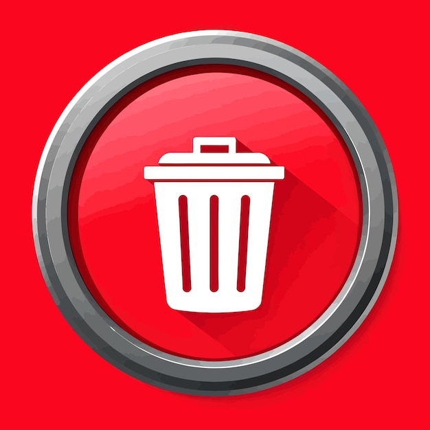 delete button clipart cartoon style vector illustration