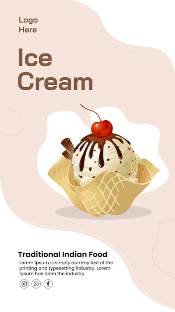 Delicious ice cream vector template