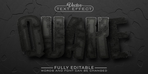 demolition dark quake vector editable text effect template