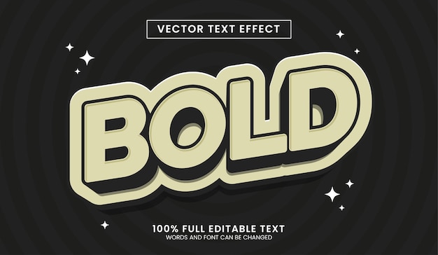 design editable text effect bold 3d cartoon vector illustration