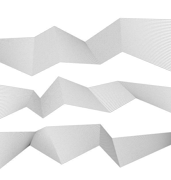 design element piligonal many parallel lines wavy form14
