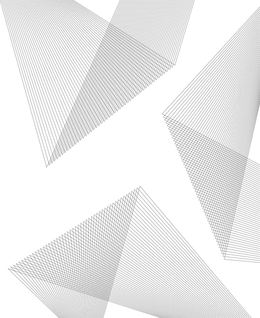 Design elements Curved sharp corners wave many lines Abstract vertical broken stripes on white background isolated Creative line art Vector illustration EPS 10 Black line created using Blend Tool
