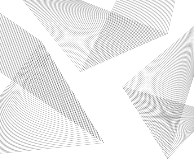 Design elements Curved sharp corners wave many lines Abstract vertical broken stripes on white background isolated Creative line art Vector illustration EPS 10 Black line created using Blend Tool