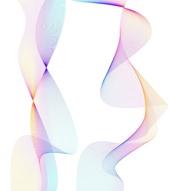 Design elements Wave of many gray lines Abstract wavy stripes on white background isolated Creative line art Vector illustration EPS 10 Colourful shiny waves with lines created using Blend Tool
